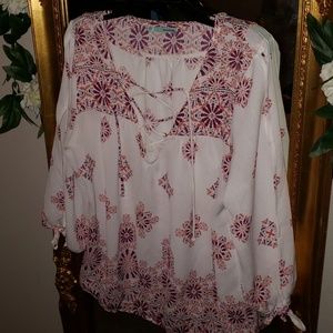 split sleeve peasant top